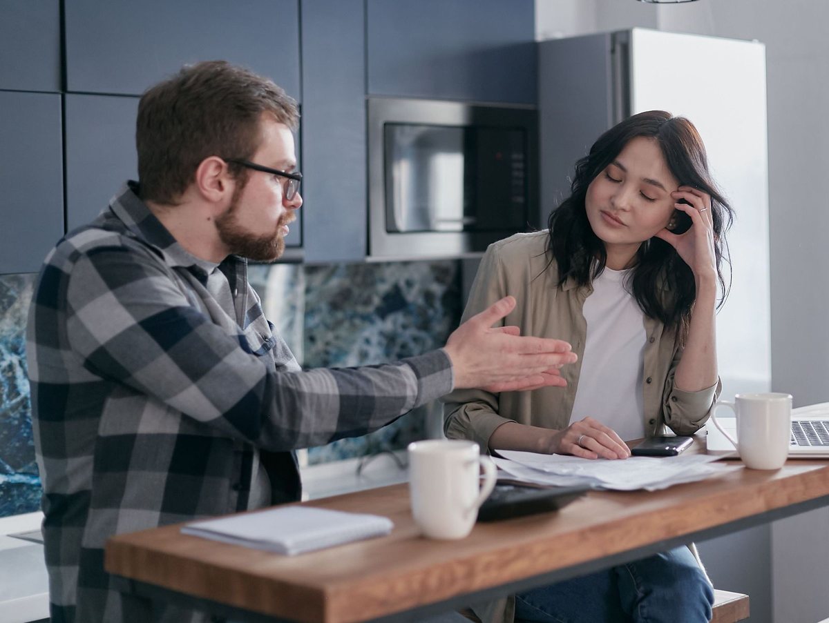 Couple reviewing property options